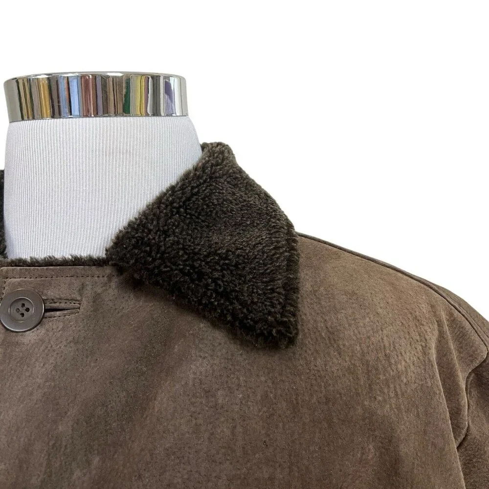 AVALANCHE Milan Soft Brown Suede Leather Jacket COAT Lined‎ Insulated Mens 2XL